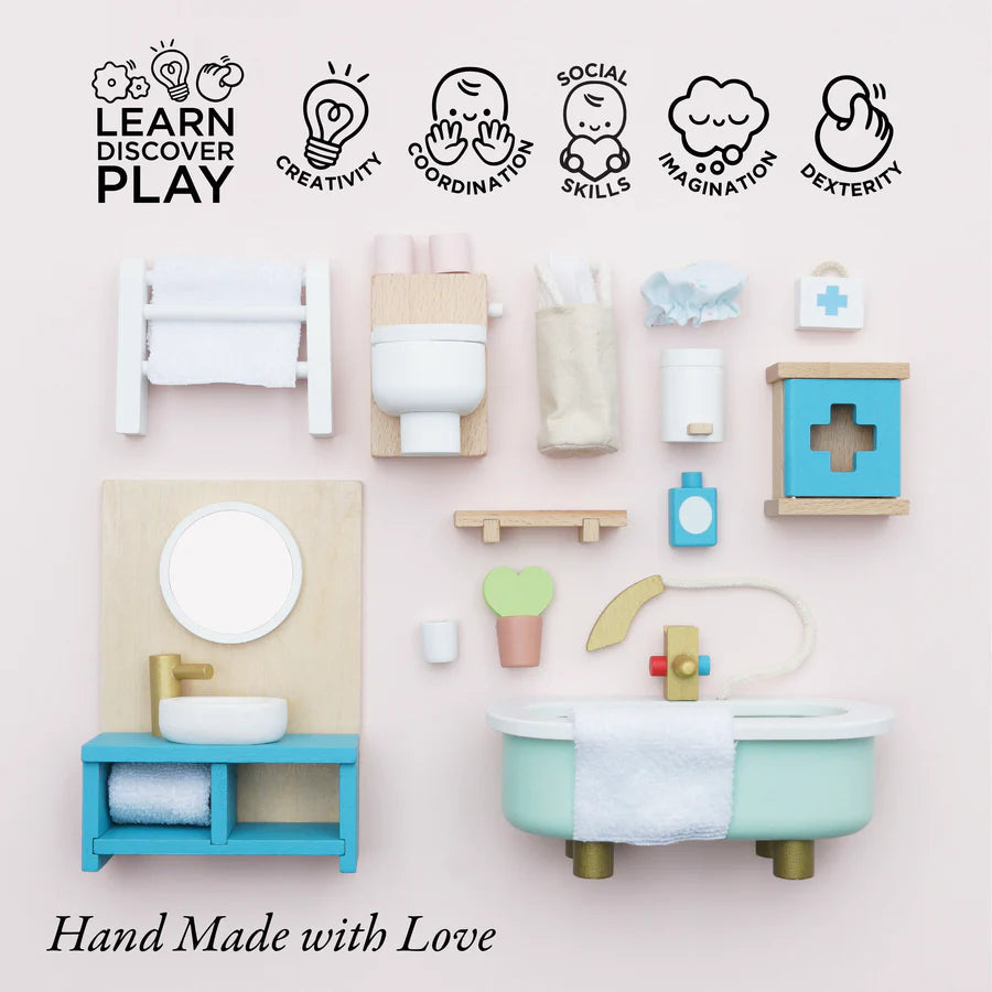 Le Toy Van Wooden Doll House Bathroom Furniture-LE TOY VAN-Little Giant Kidz