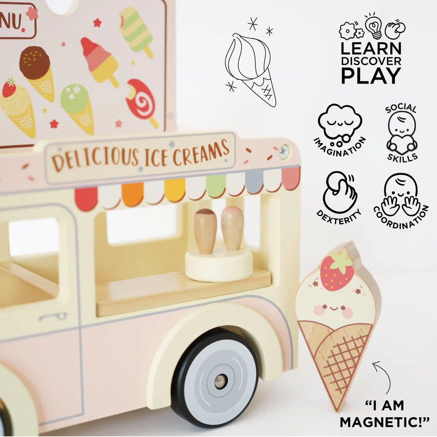 Le Toy Van Wooden Ice Cream Van-LE TOY VAN-Little Giant Kidz