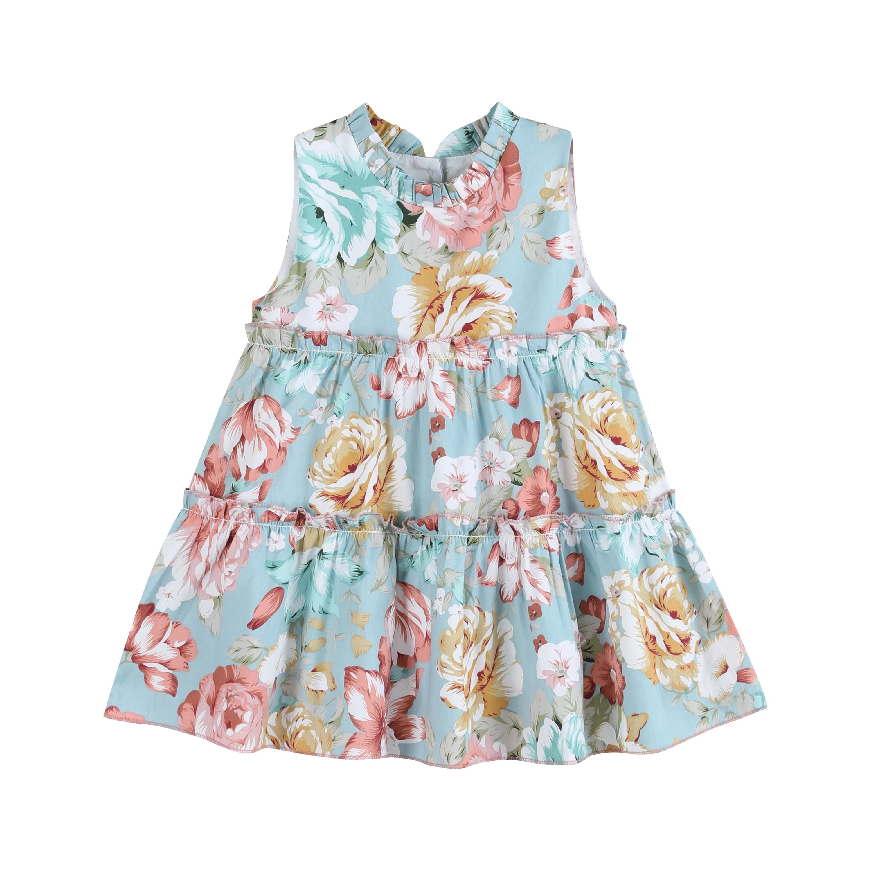 Lil Cactus Floral Print Ruffled Tiered Dress-Lil Cactus-Little Giant Kidz