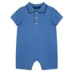 Little Me Blue Polo Romper-LITTLE ME-Little Giant Kidz