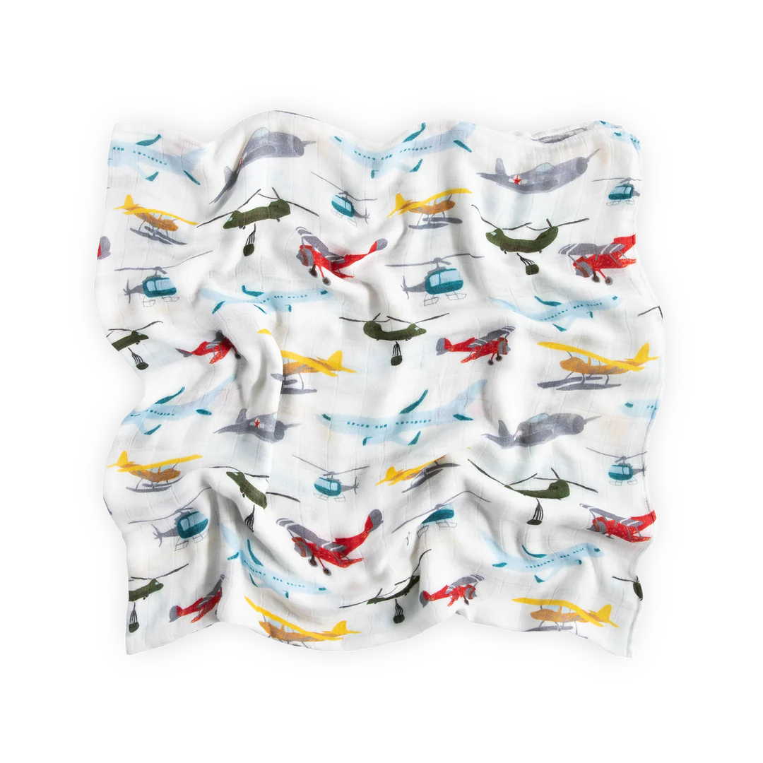 Little Unicorn Deluxe Muslin Swaddle Single - Air Show-LITTLE UNICORN-Little Giant Kidz