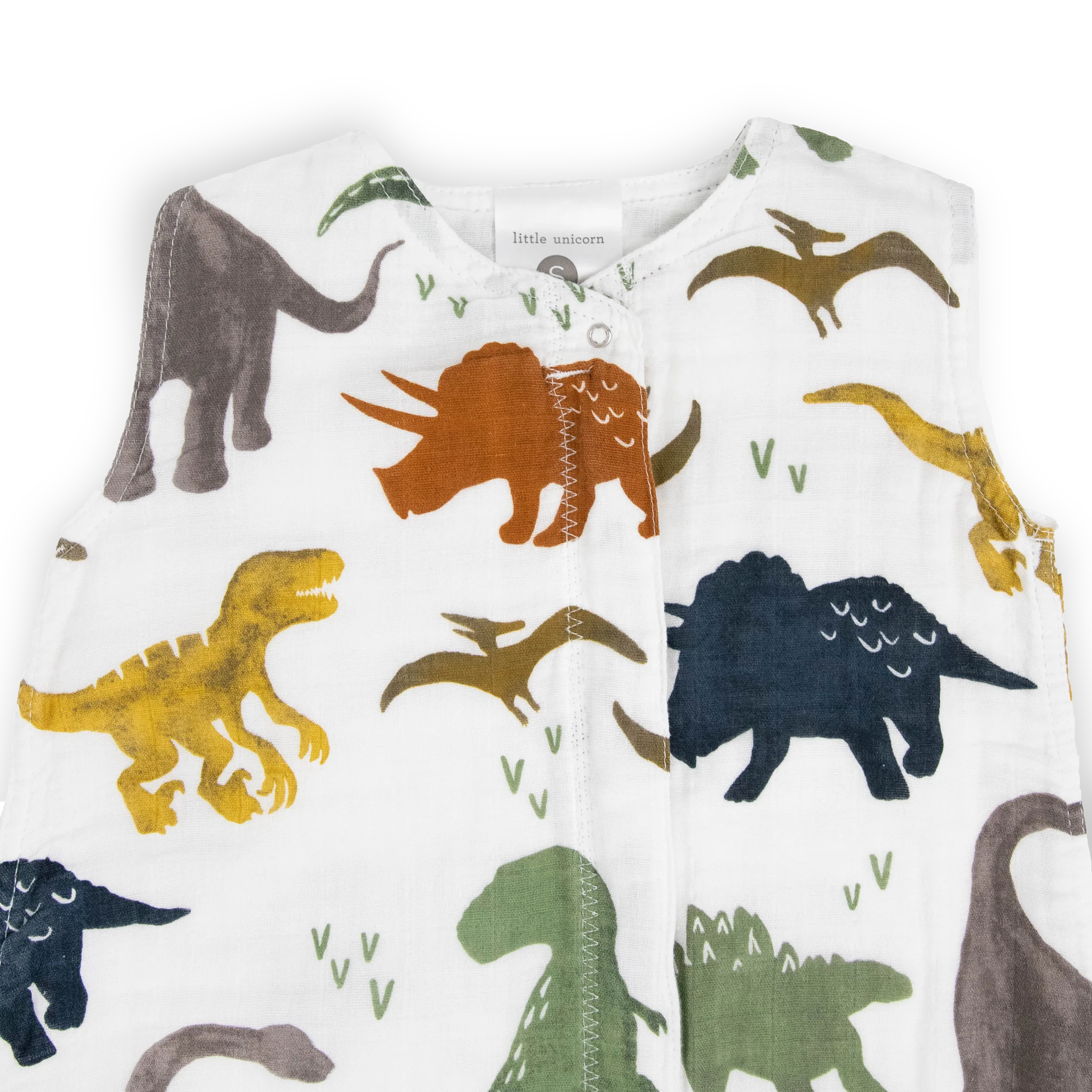 Little Unicorn Dino Friends Cotton Muslin Sleep Bag-LITTLE UNICORN-Little Giant Kidz