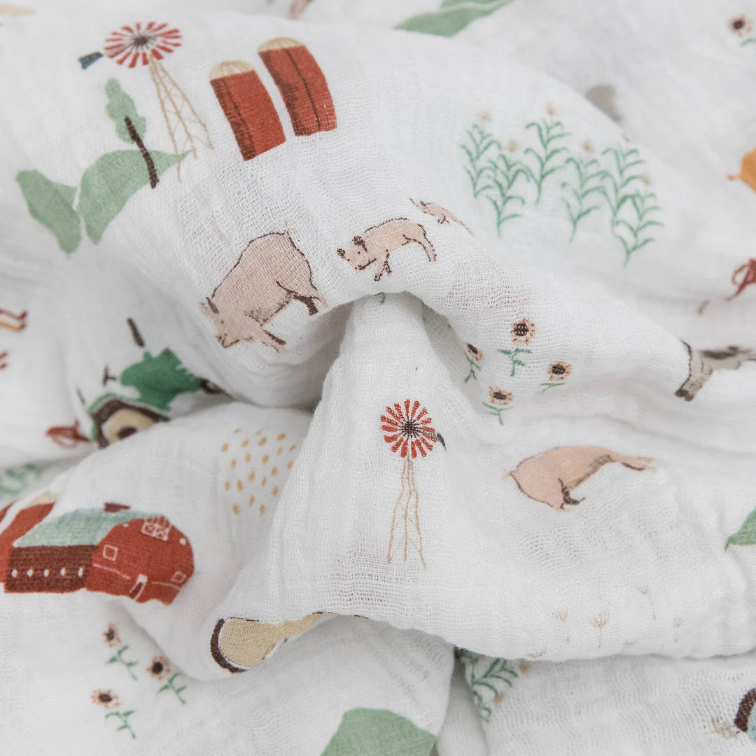 Little Unicorn Farmyard Cotton Muslin Swaddle-LITTLE UNICORN-Little Giant Kidz