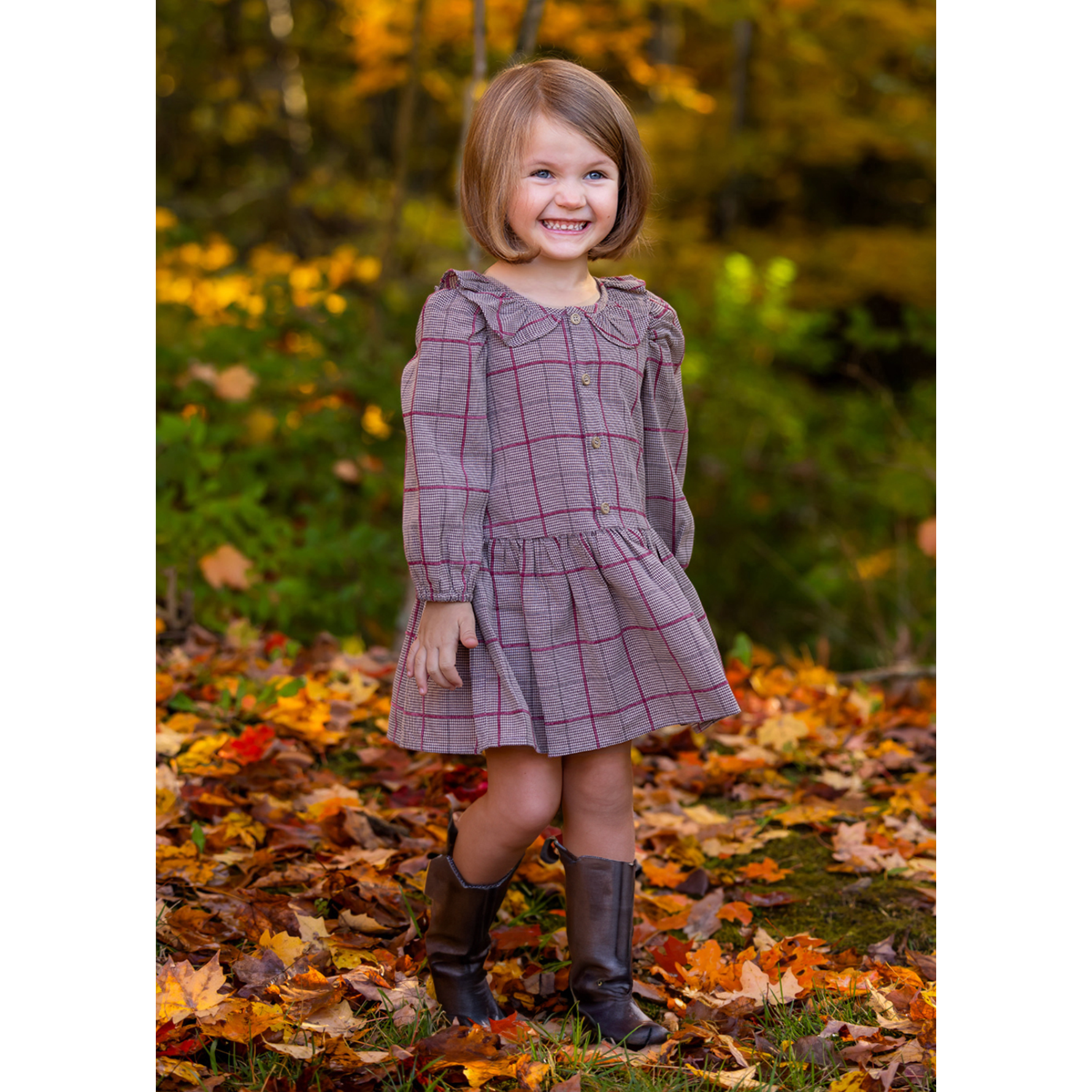 Mabel & Honey Brown Hazel Dress-MABEL+HONEY-Little Giant Kidz