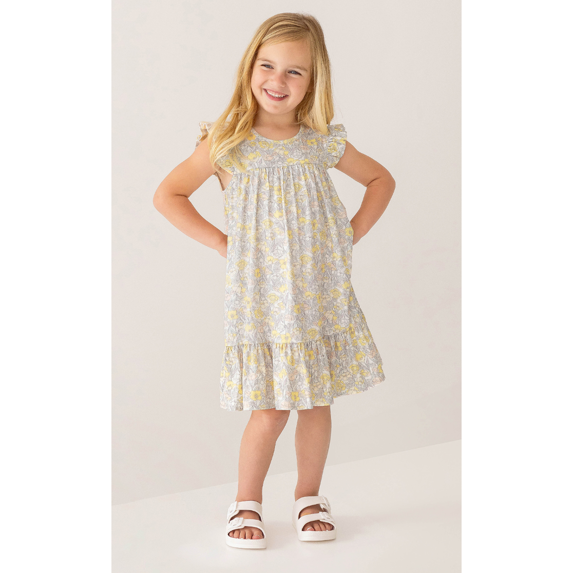 Mabel + Honey Mila Dress Yellow-MABEL+HONEY-Little Giant Kidz