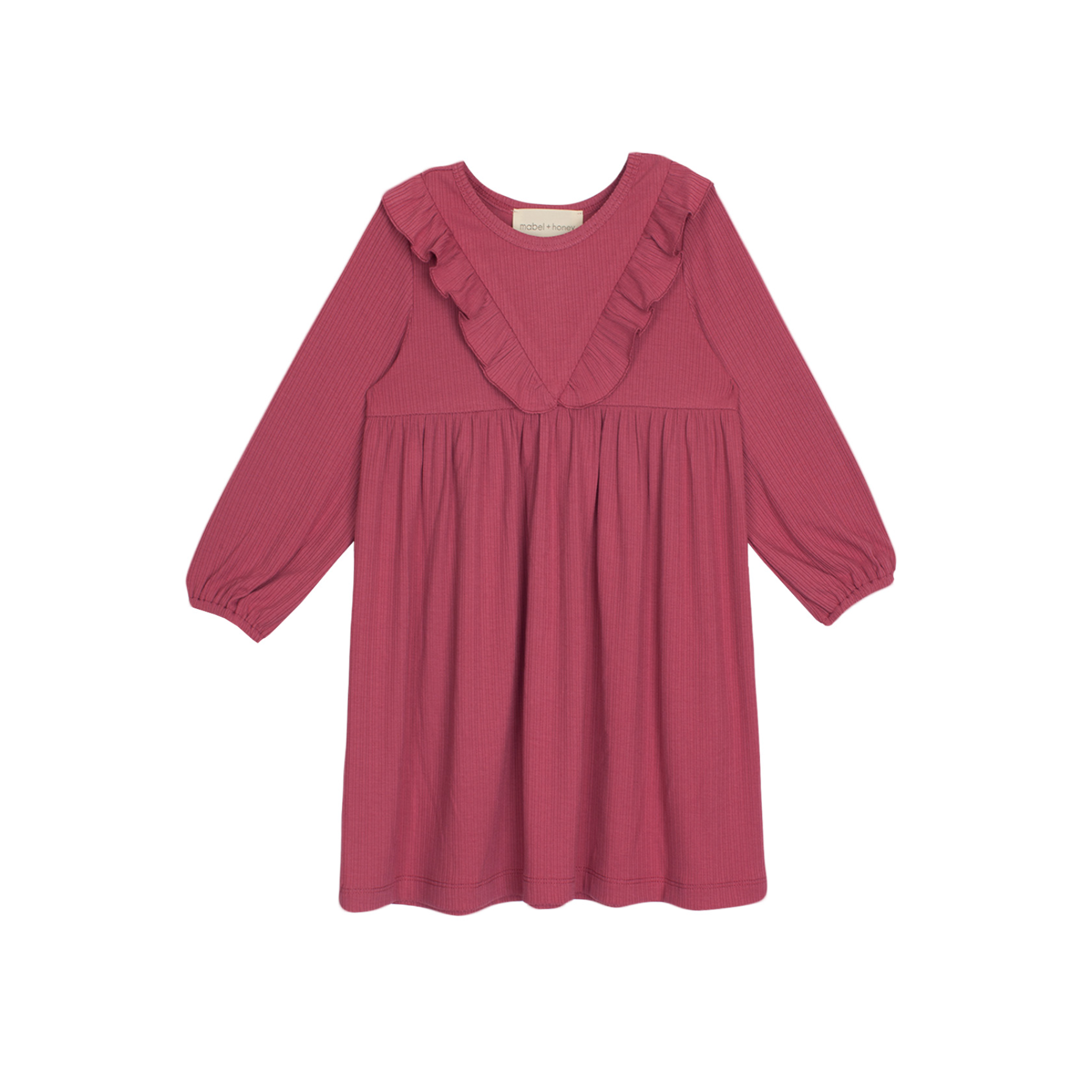 Mabel & Honey Wine Red Camilla Dress-MABEL+HONEY-Little Giant Kidz