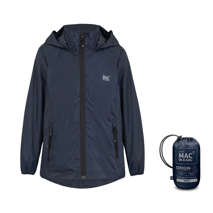 Mac in a Sac Origin Mini Packable Waterproof Jacket - Navy-MAC IN A SAC-Little Giant Kidz