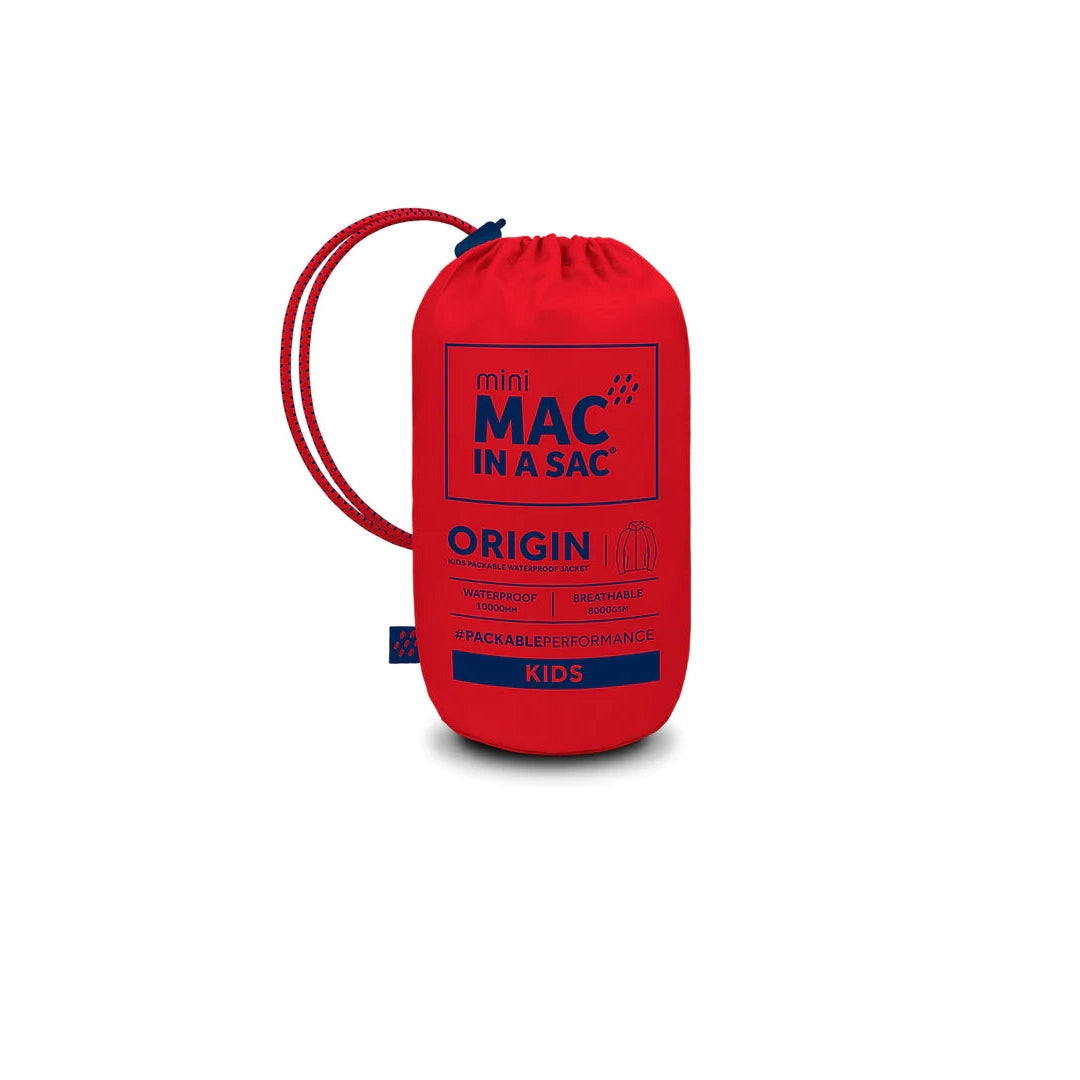 Mac in a Sac Origin Mini Packable Waterproof Jacket - Red-MAC IN A SAC-Little Giant Kidz