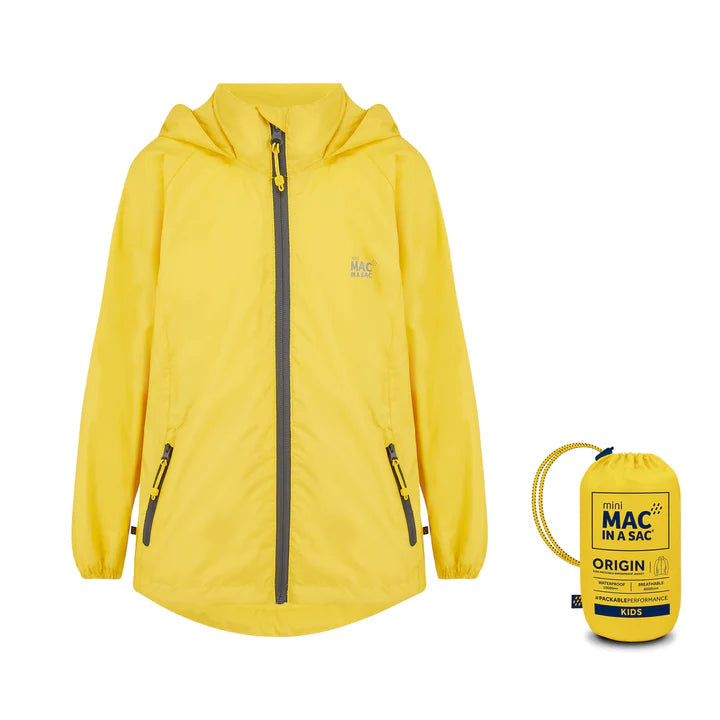 Mac in a Sac Origin Mini Packable Waterproof Jacket - Yellow-MAC IN A SAC-Little Giant Kidz