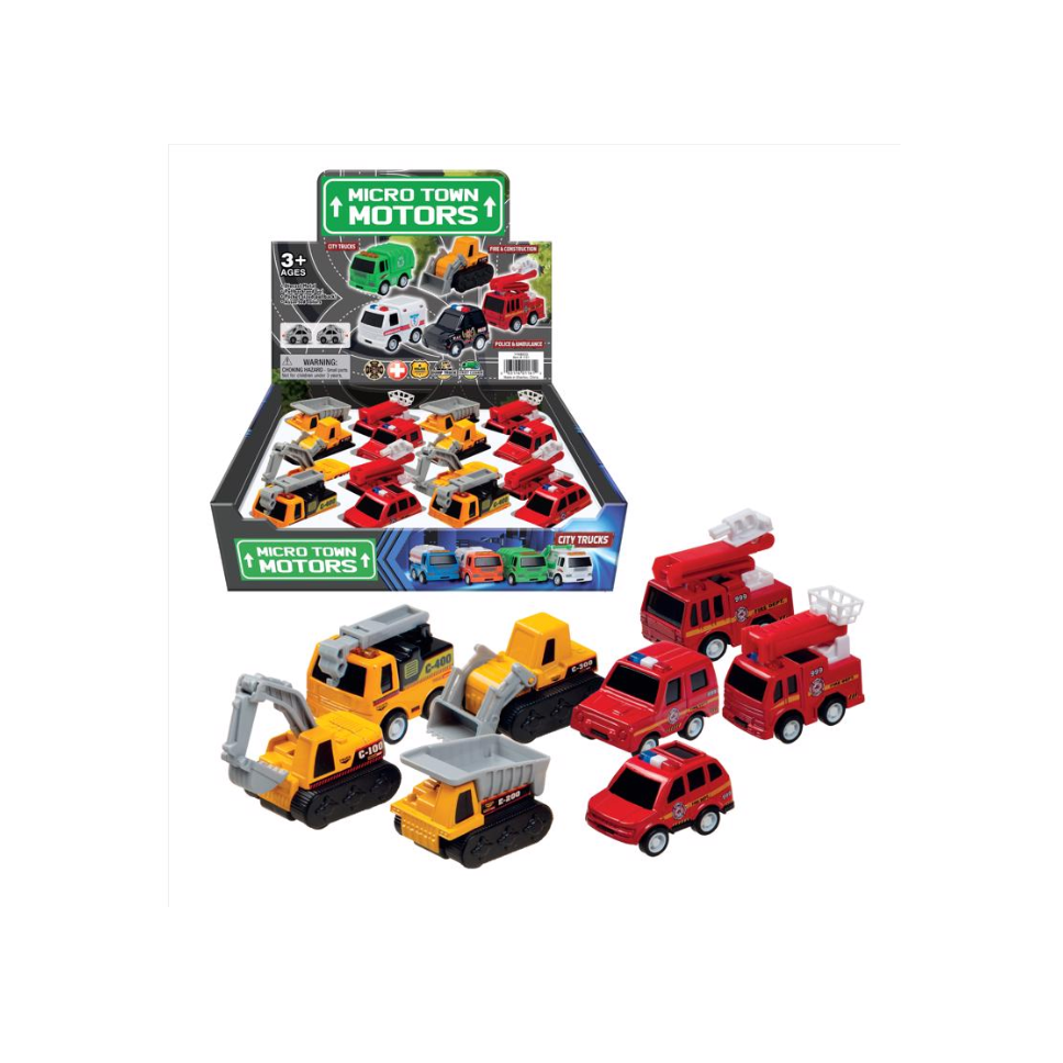 Master Toys 2" Fire & Construction Mini pull back vehicles-Master Toys-Little Giant Kidz