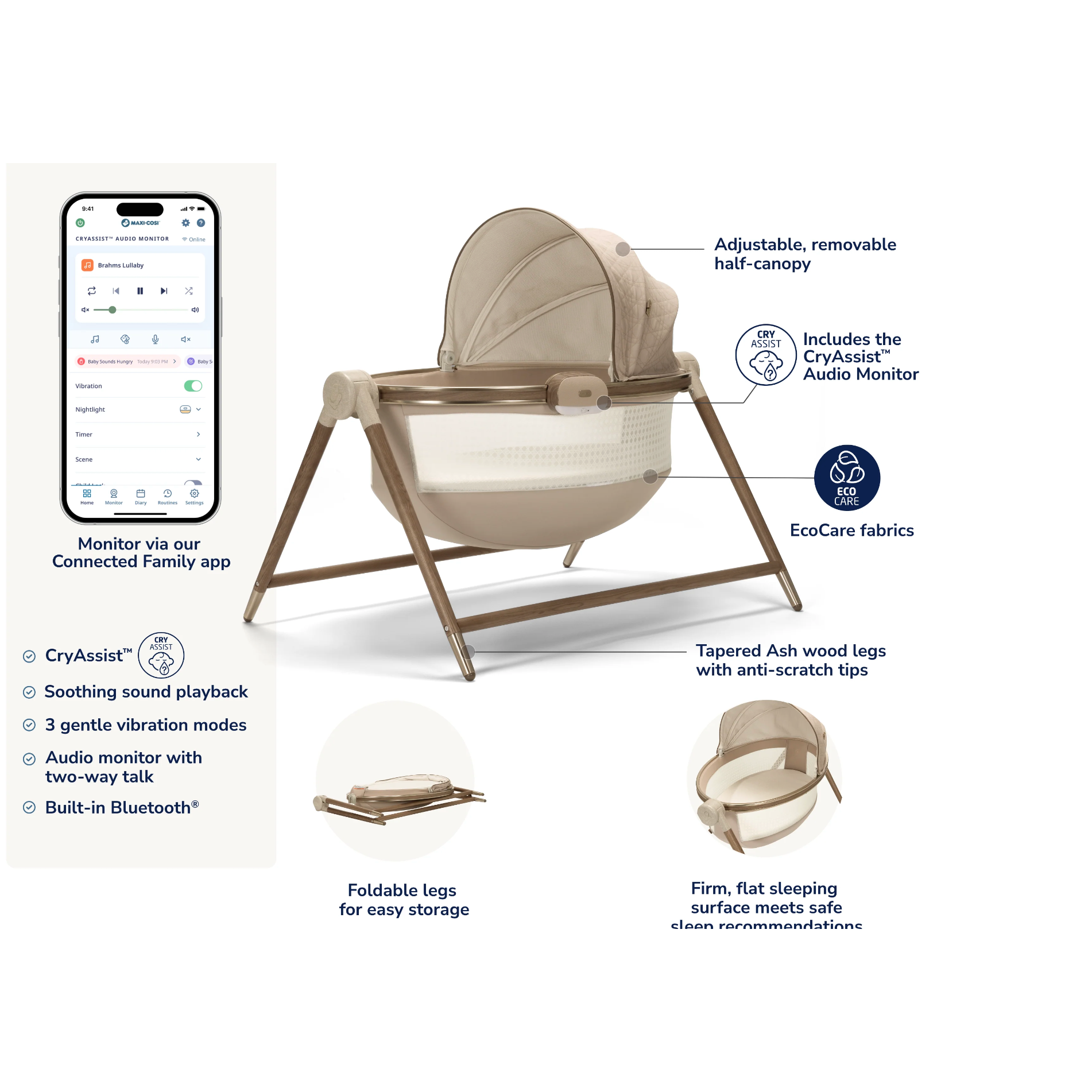 Maxi-Cosi Sibia Bassinet - Onyx Heritage-MAXI-COSI-Little Giant Kidz