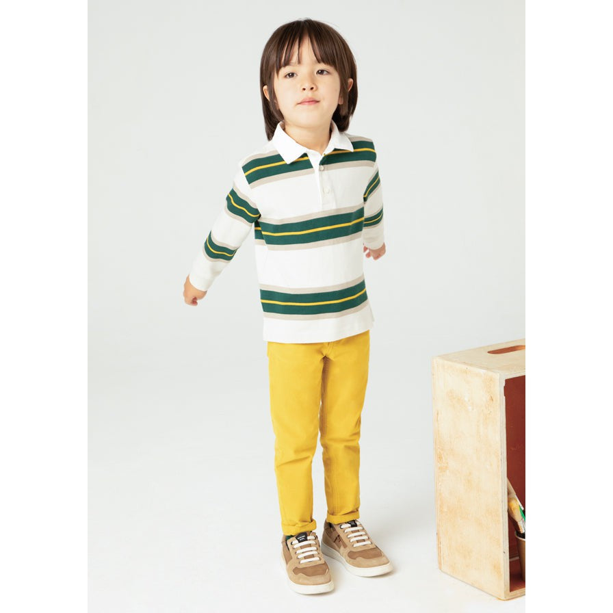 Mayoral Alpine Grey & Green Striped Polo-MAYORAL-Little Giant Kidz