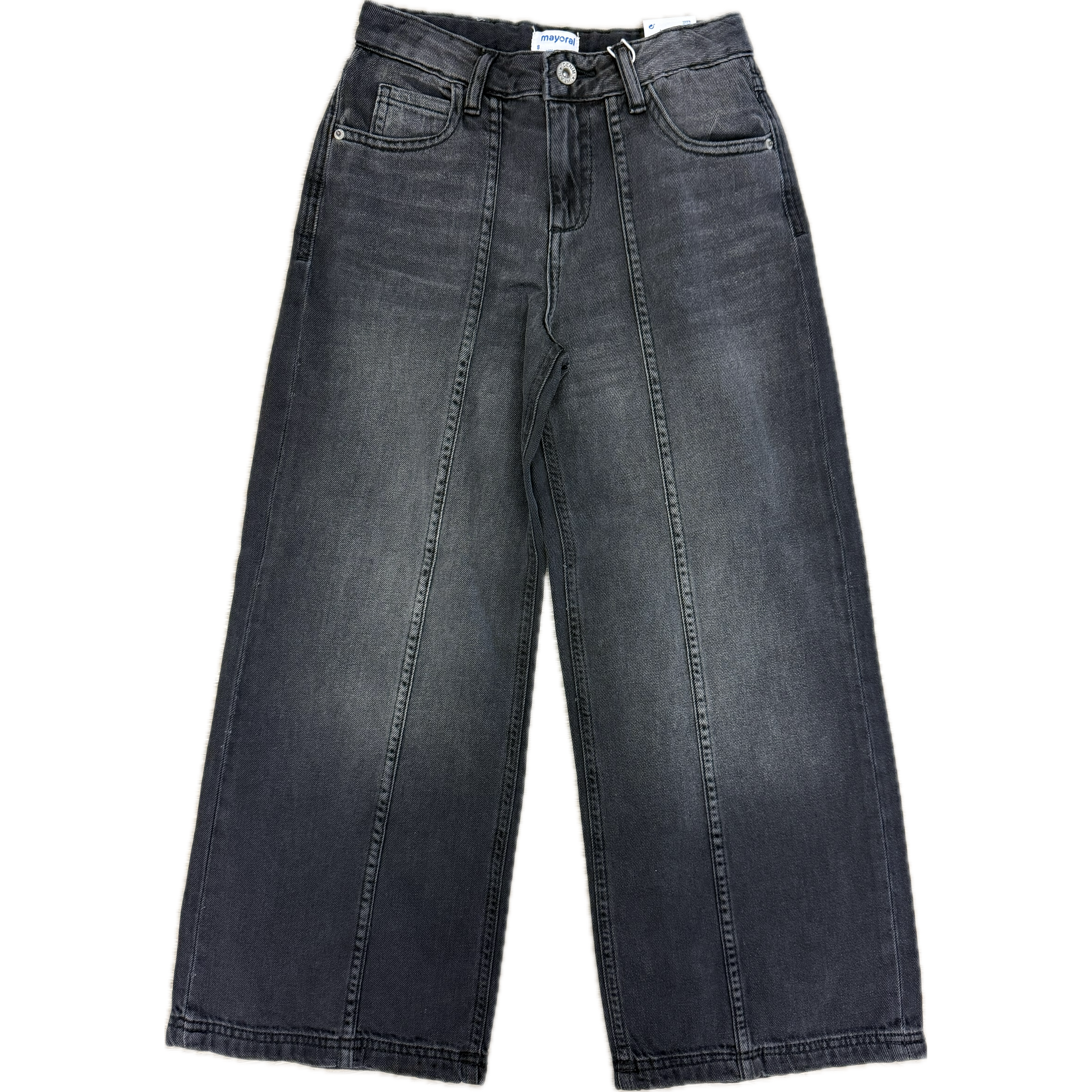 Mayoral Black Denim Wide Leg Pants-MAYORAL-Little Giant Kidz