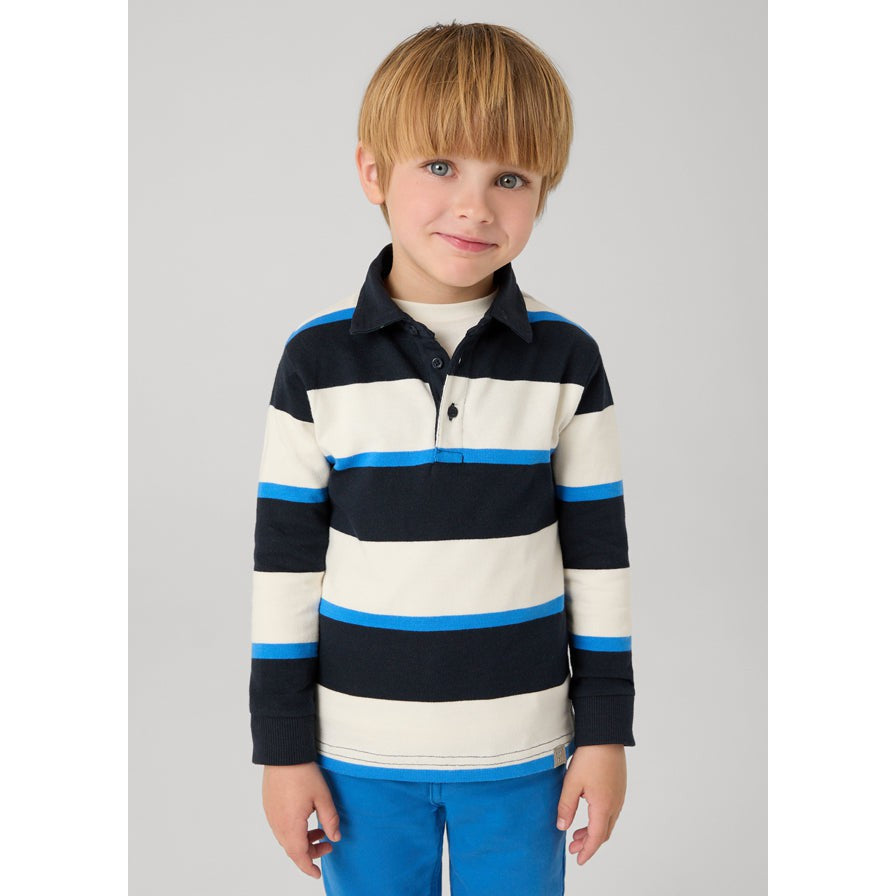 Mayoral Blue & Black Striped Polo-MAYORAL-Little Giant Kidz