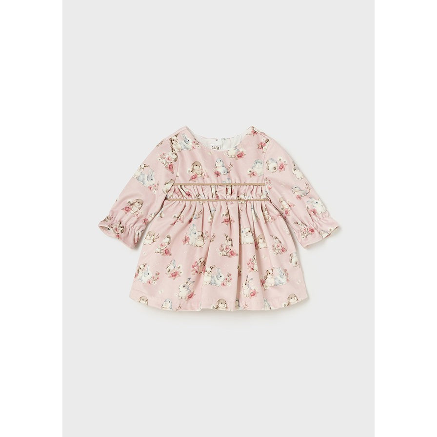 Mayoral Blush Bunny Print Dress-MAYORAL-Little Giant Kidz