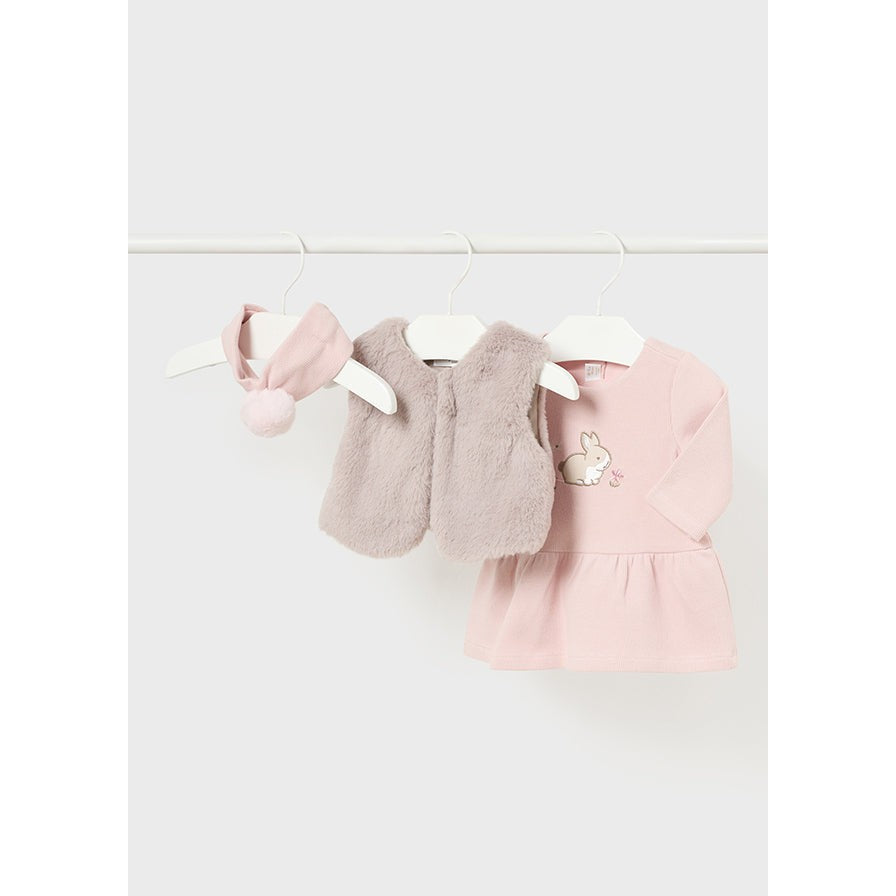 Mayoral Blush Dress, Vest & Headband 3-Piece Set-MAYORAL-Little Giant Kidz