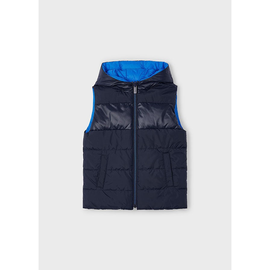 Mayoral Dark Cerulean Reversibale Quilted Vest-MAYORAL-Little Giant Kidz