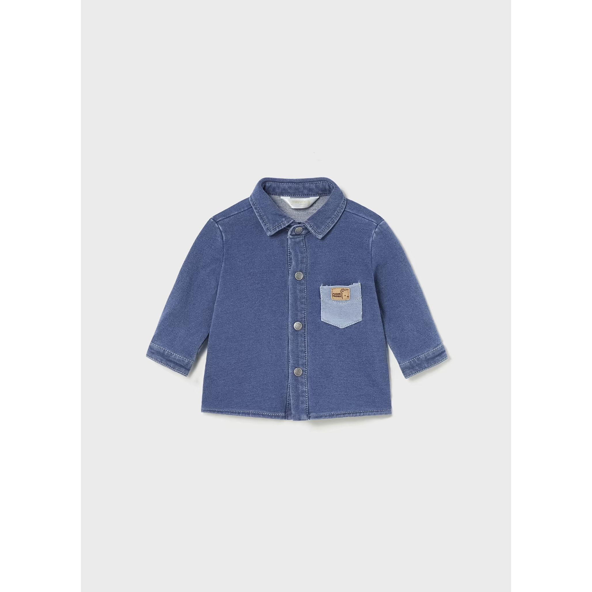 Mayoral Denim Long Sleeve Shirt-MAYORAL-Little Giant Kidz