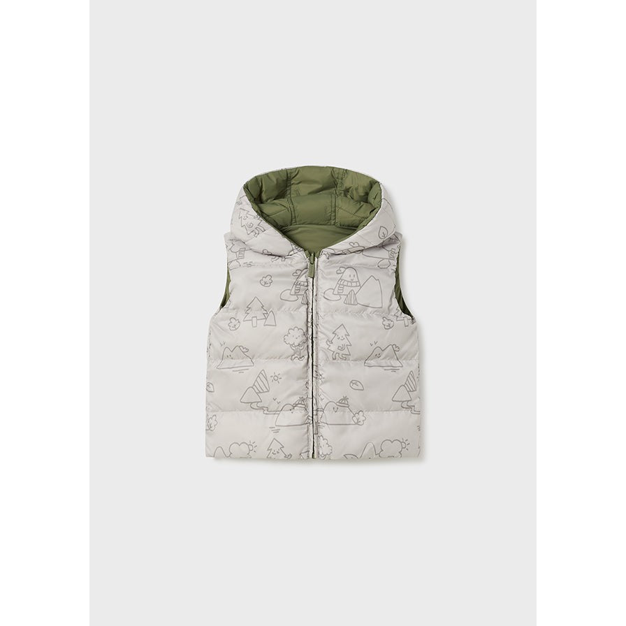 Mayoral Forest Green Reversible Quilted Vest-MAYORAL-Little Giant Kidz