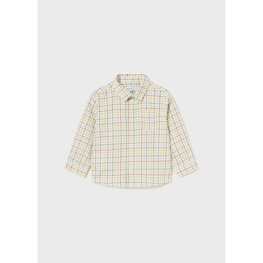 Mayoral Forest Plaid Long Sleeve Dress Shirt-MAYORAL-Little Giant Kidz