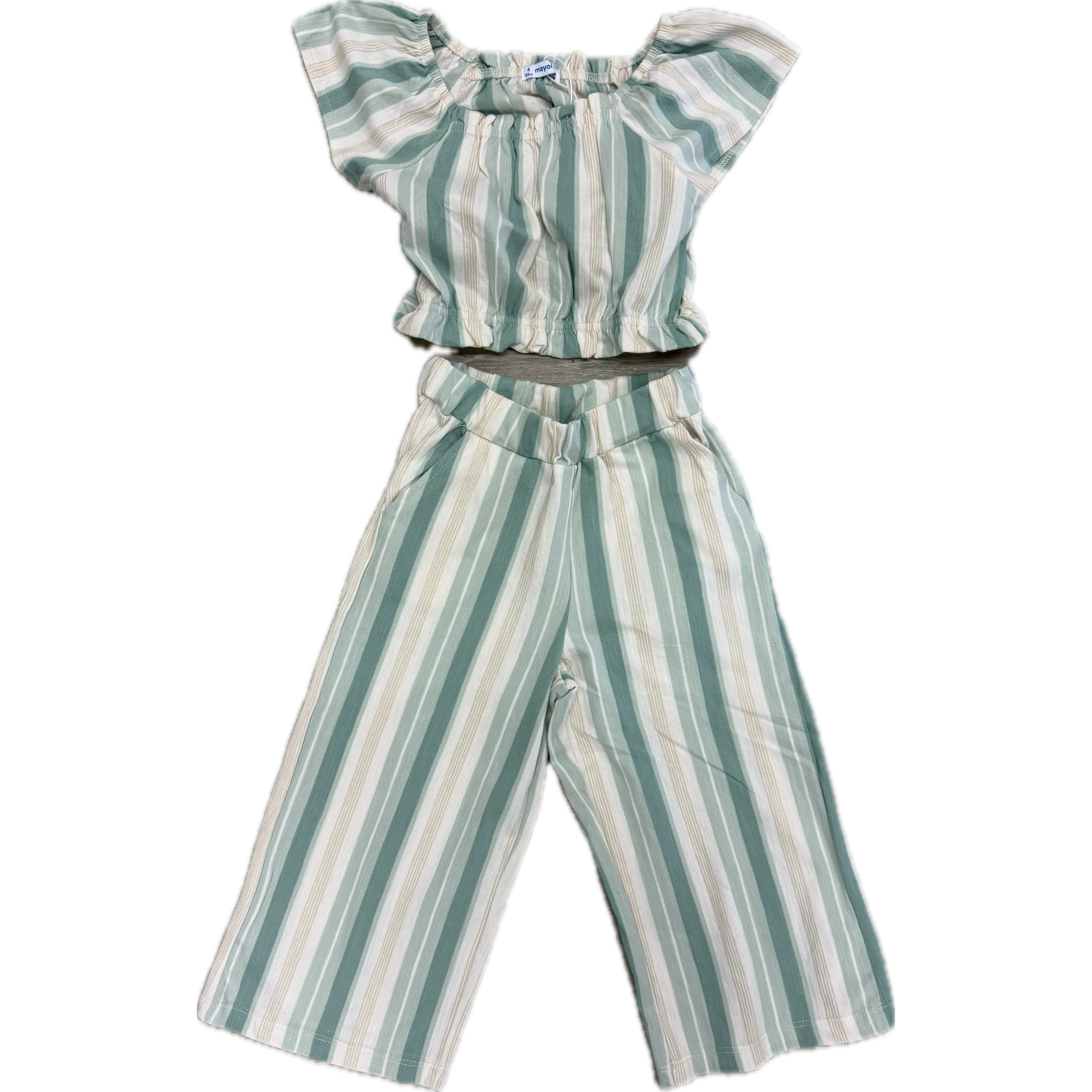 Mayoral Jade Stripes Shirt and Long Trousers-MAYORAL-Little Giant Kidz