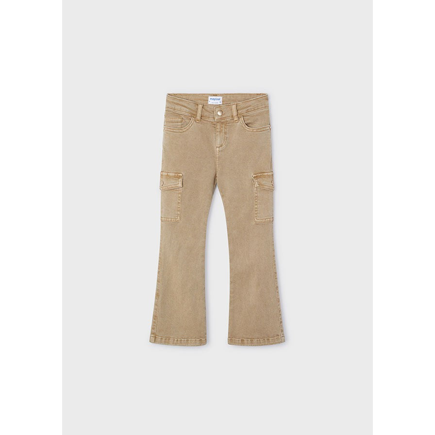 Mayoral Light Brown Flared Pants with Pockets-MAYORAL-Little Giant Kidz