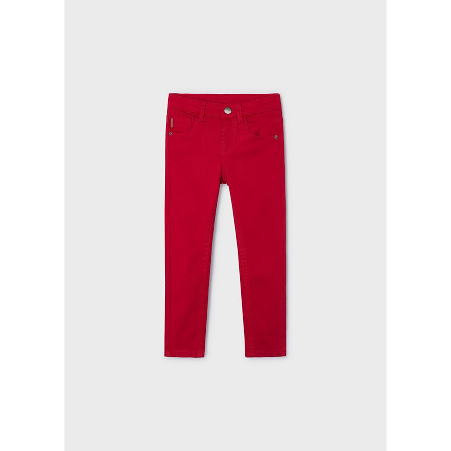 Mayoral Mars Red 5 Pocket Slim Fit Basic Pants-MAYORAL-Little Giant Kidz