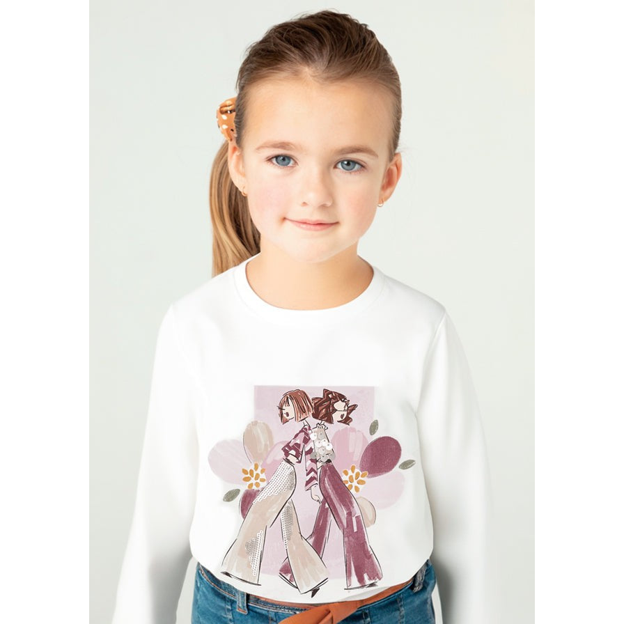 Mayoral Natural/Pink Model With Me Graphic Tee-MAYORAL-Little Giant Kidz