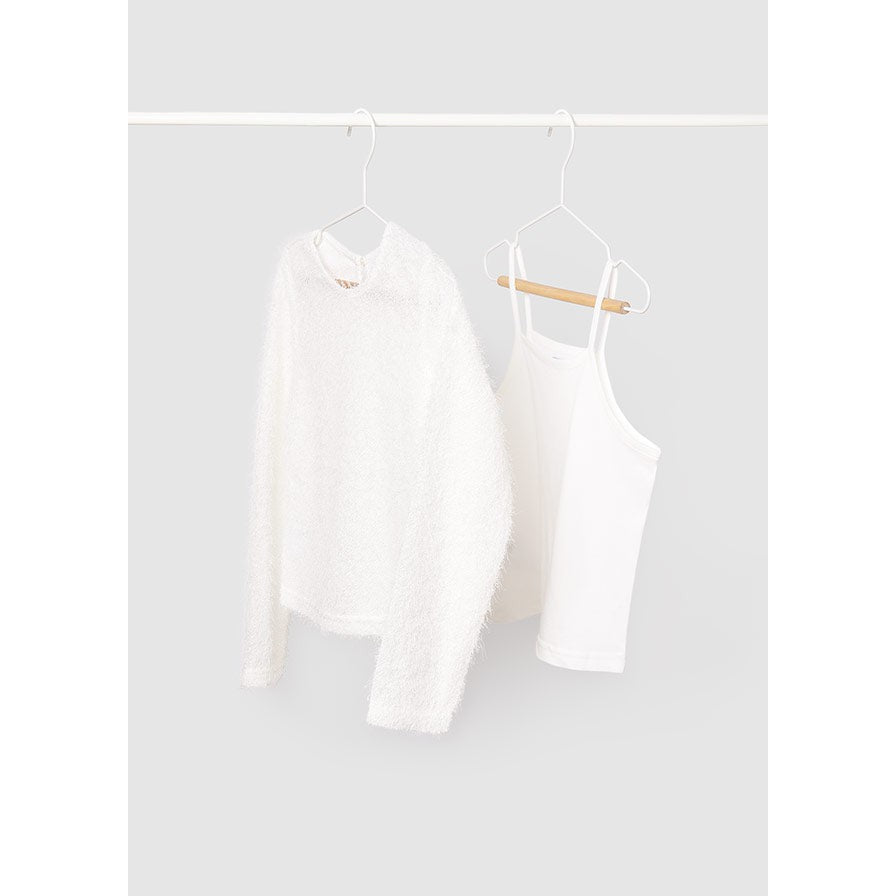 Mayoral Off White Long Sleeve Sweater with Undershirt-MAYORAL-Little Giant Kidz