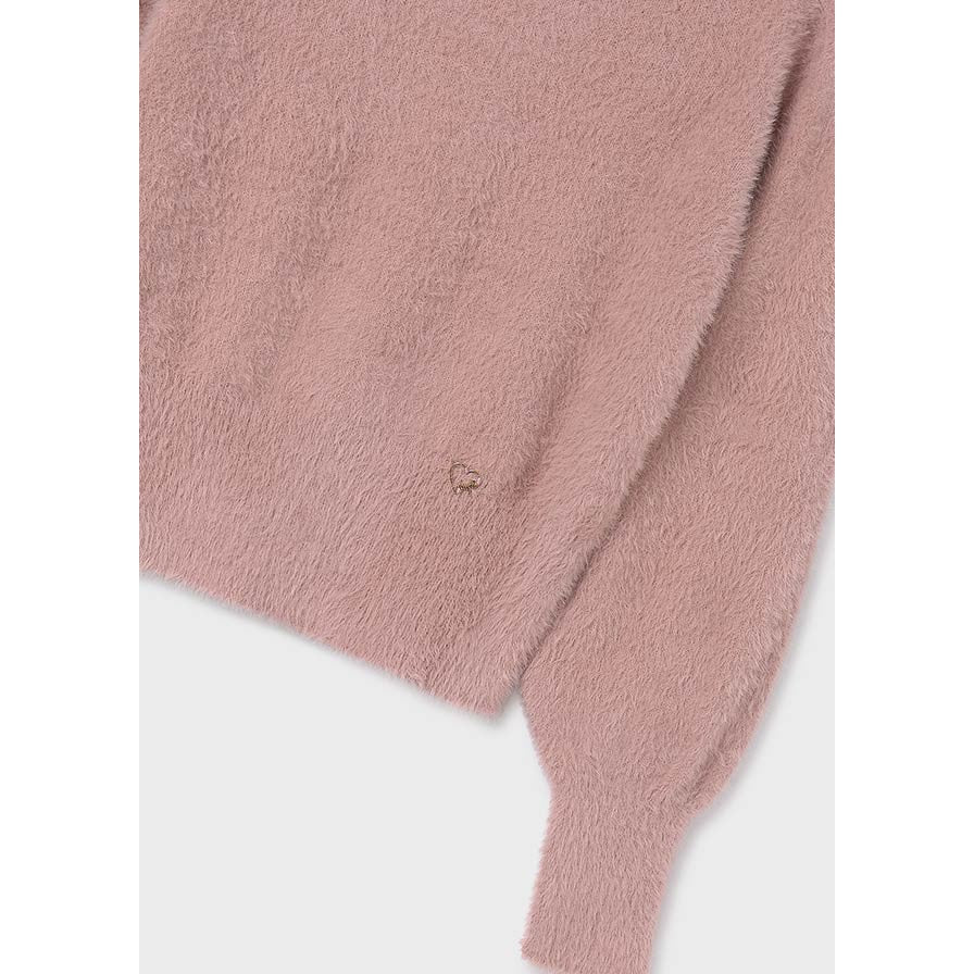 Mayoral Pale Pink Faux Fur Sweater-MAYORAL-Little Giant Kidz