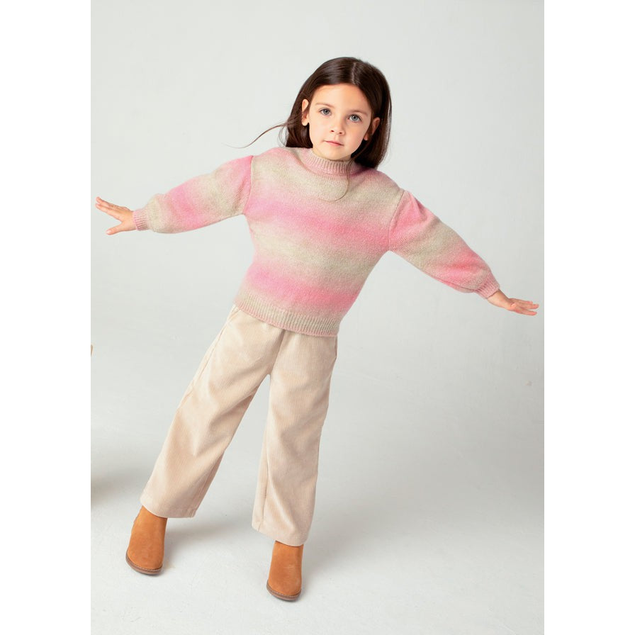 Mayoral Pink & Tan Gradient Striped Sweater-MAYORAL-Little Giant Kidz