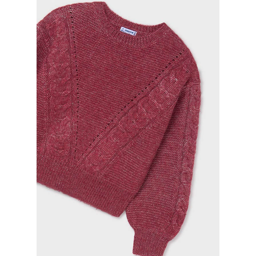 Mayoral Red Braided Sweater-MAYORAL-Little Giant Kidz