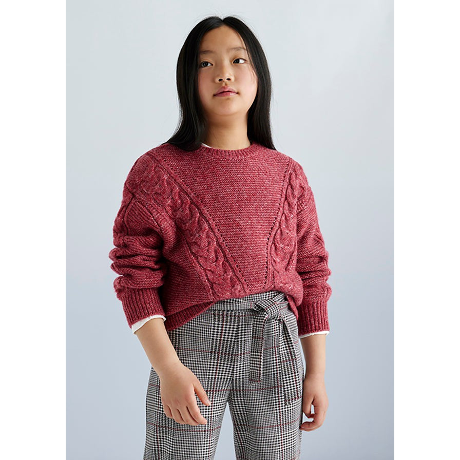 Mayoral Red Braided Sweater-MAYORAL-Little Giant Kidz