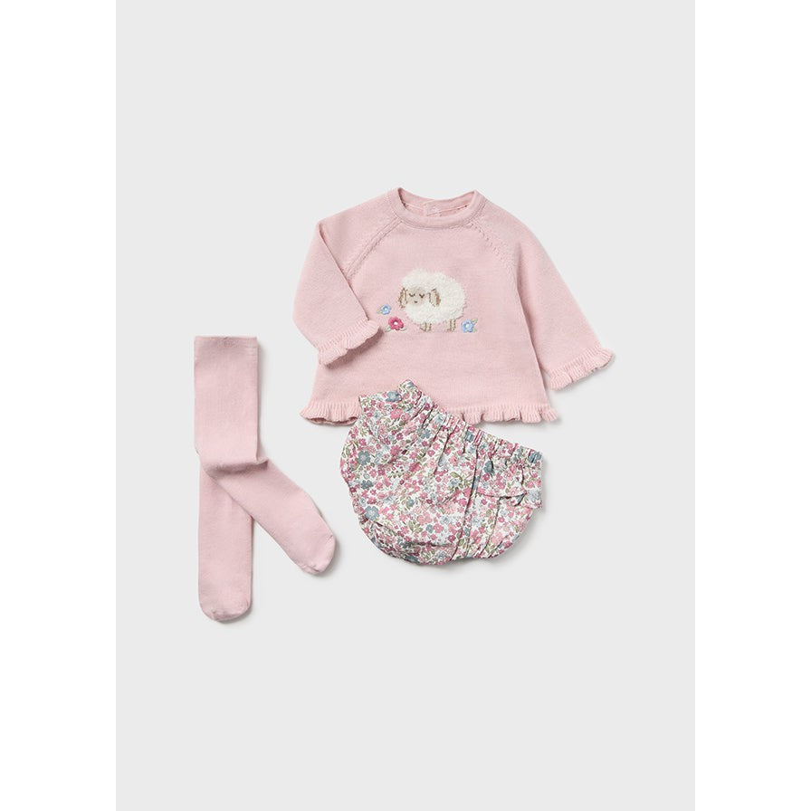 Mayoral Rose Knit Sweater 3-Piece Set-MAYORAL-Little Giant Kidz