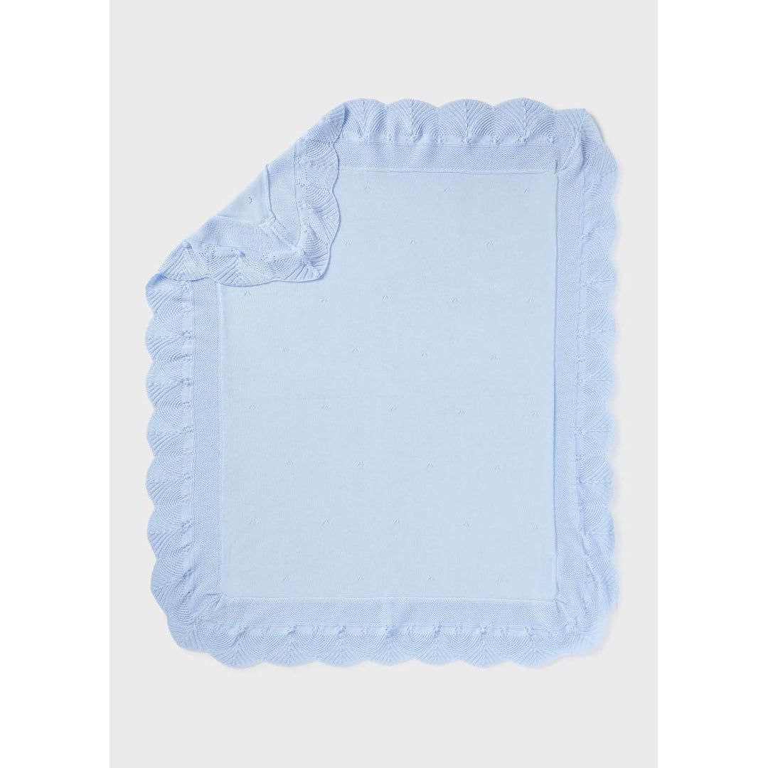 Mayoral Ruffled Baby Blanket - Sky Blue-MAYORAL-Little Giant Kidz