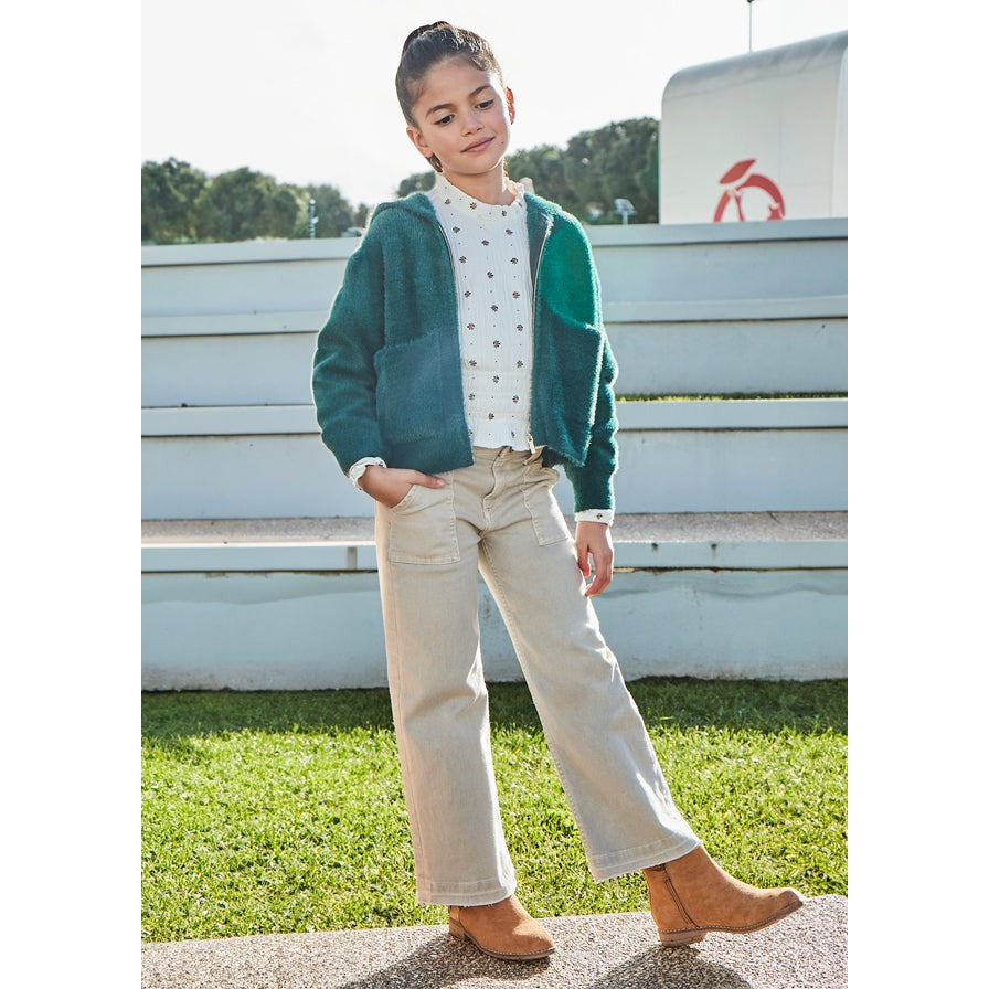 Mayoral Sepia Flared Twill Pants-MAYORAL-Little Giant Kidz