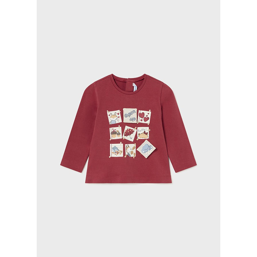 Mayoral Tomato Applique Long Sleeve Tee-MAYORAL-Little Giant Kidz