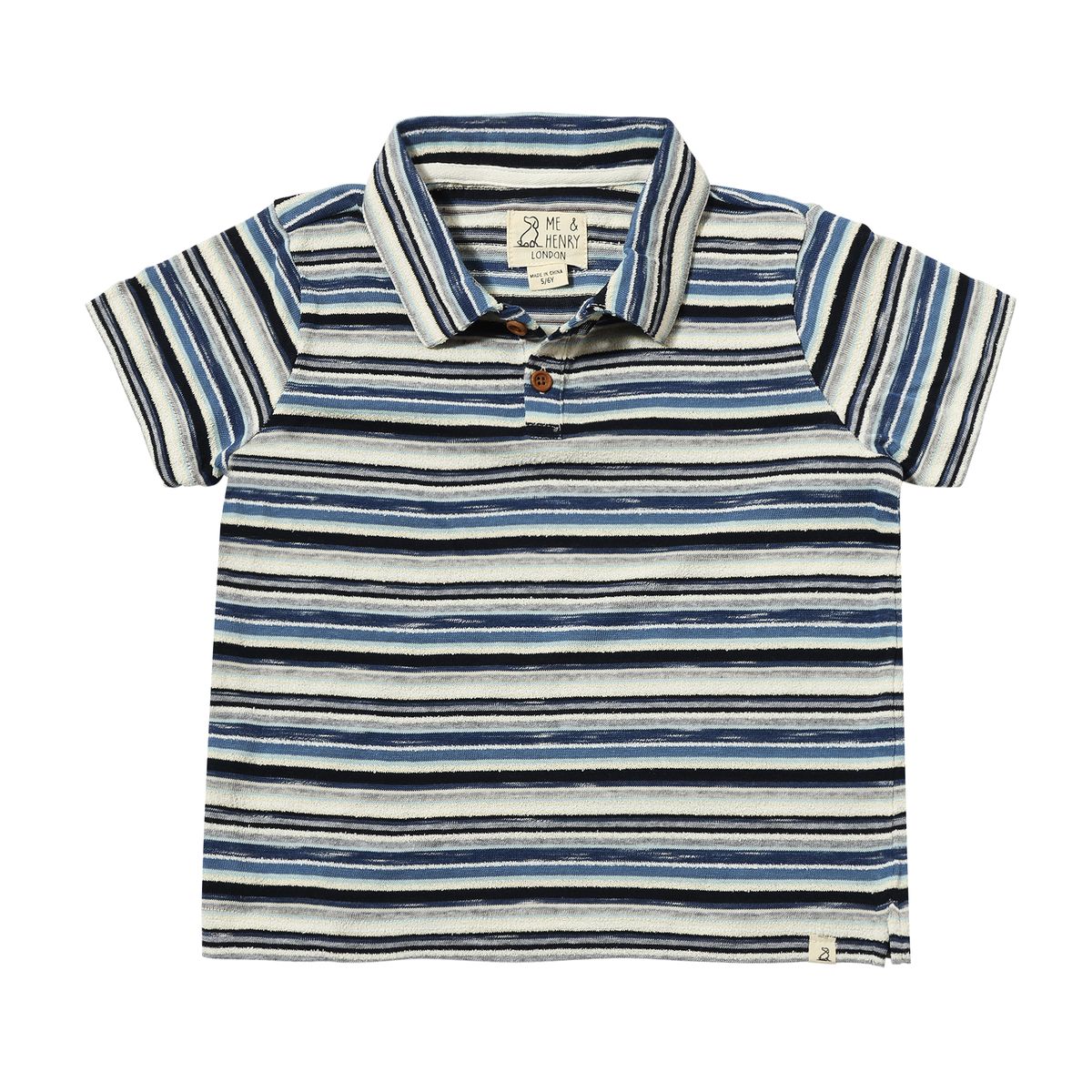 Me & Henry Admiral Polo-Navy/Blue Stripe-ME & HENRY-Little Giant Kidz