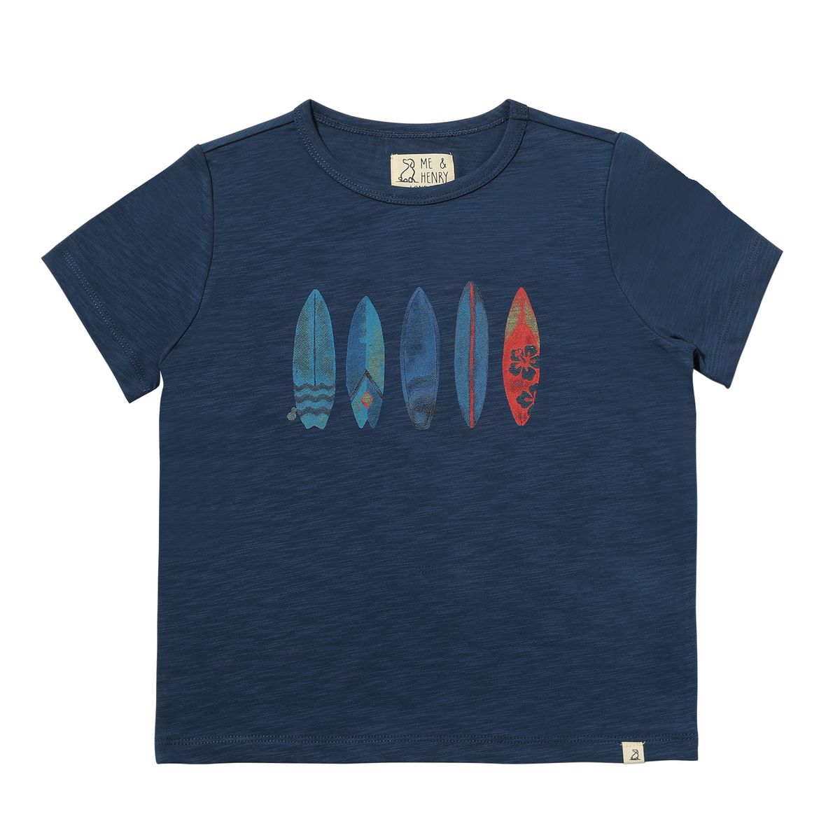 Me & Henry Falmouth Printed Tee- Navy Surfboards-ME & HENRY-Little Giant Kidz