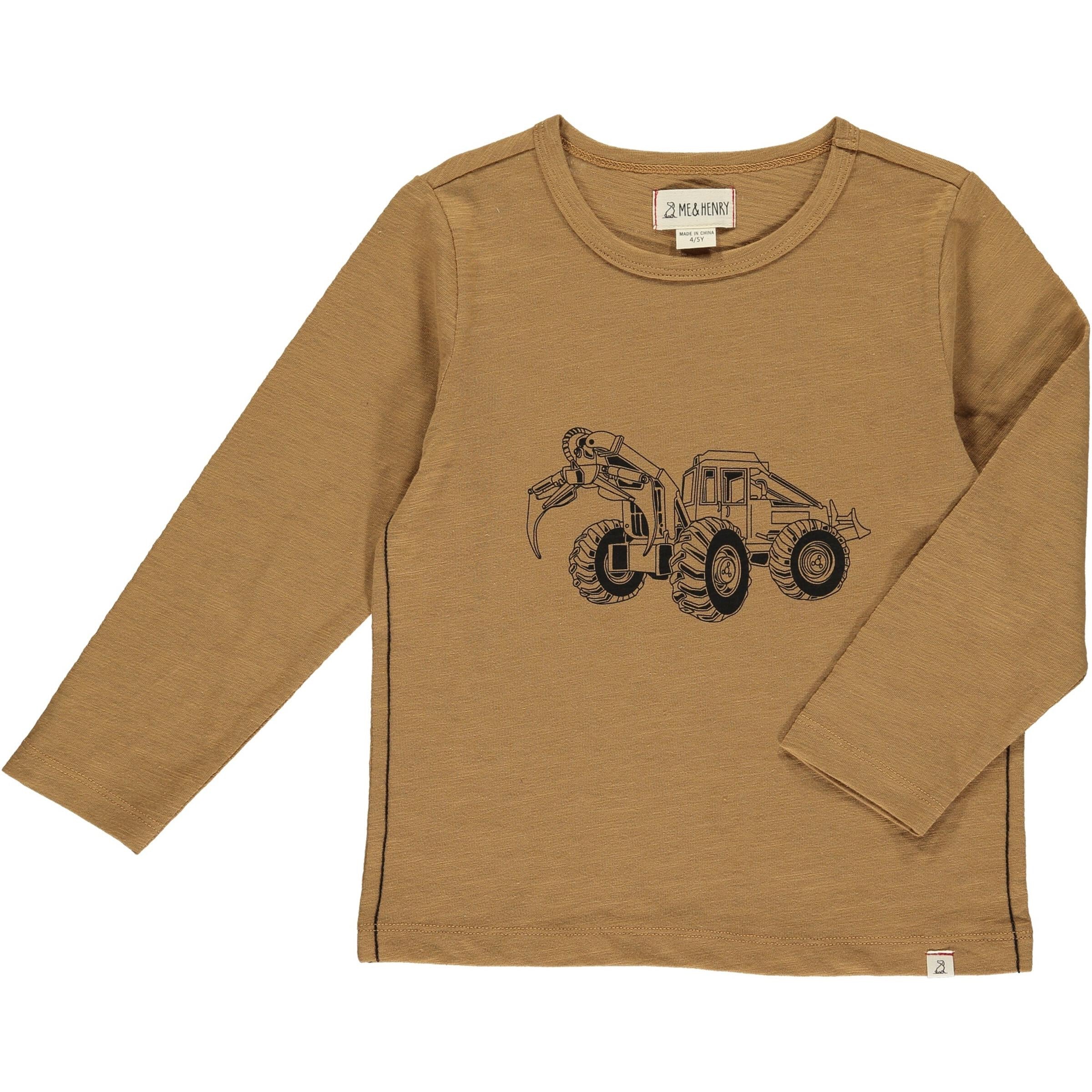 Me & Henry Tan Construction Cherokee Raglan Printed Tee-ME & HENRY-Little Giant Kidz