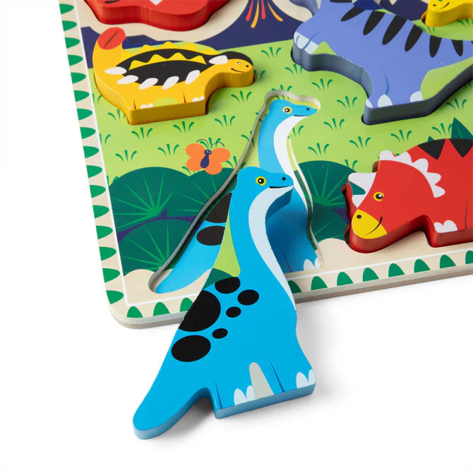 Melissa & Doug Chunky Puzzle Dinosaurs - 7 Pieces-MELISSA & DOUG-Little Giant Kidz