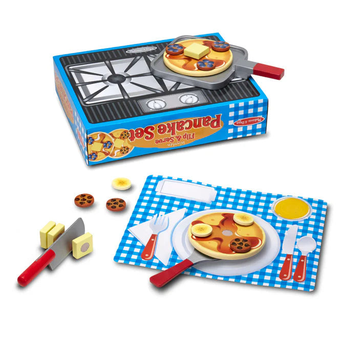 Melissa & Doug Flip & Serve Pancake Set - Wooden Play Food-MELISSA & DOUG-Little Giant Kidz