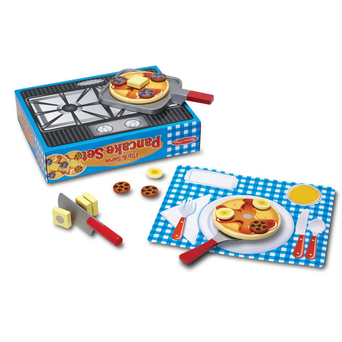 Melissa & Doug Flip & Serve Pancake Set - Wooden Play Food-MELISSA & DOUG-Little Giant Kidz