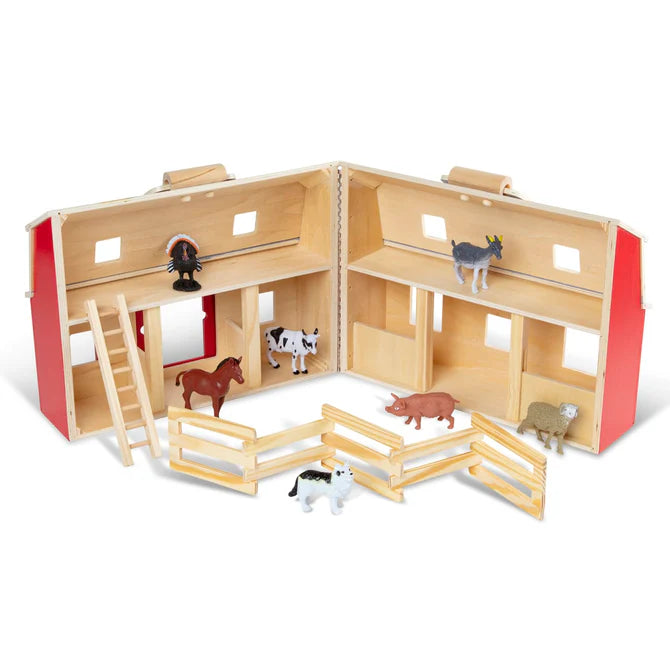 Melissa & Doug Fold & Go Wooden Barn-MELISSA & DOUG-Little Giant Kidz