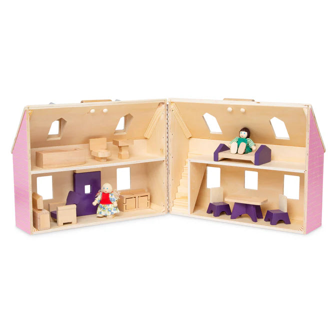 Melissa & Doug Wooden Fold & Go Dollhouse-MELISSA & DOUG-Little Giant Kidz