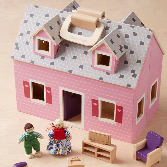 Melissa & Doug Wooden Fold & Go Dollhouse-MELISSA & DOUG-Little Giant Kidz