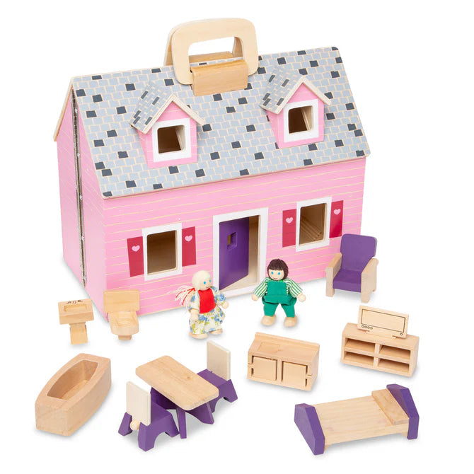 Melissa & Doug Wooden Fold & Go Dollhouse-MELISSA & DOUG-Little Giant Kidz