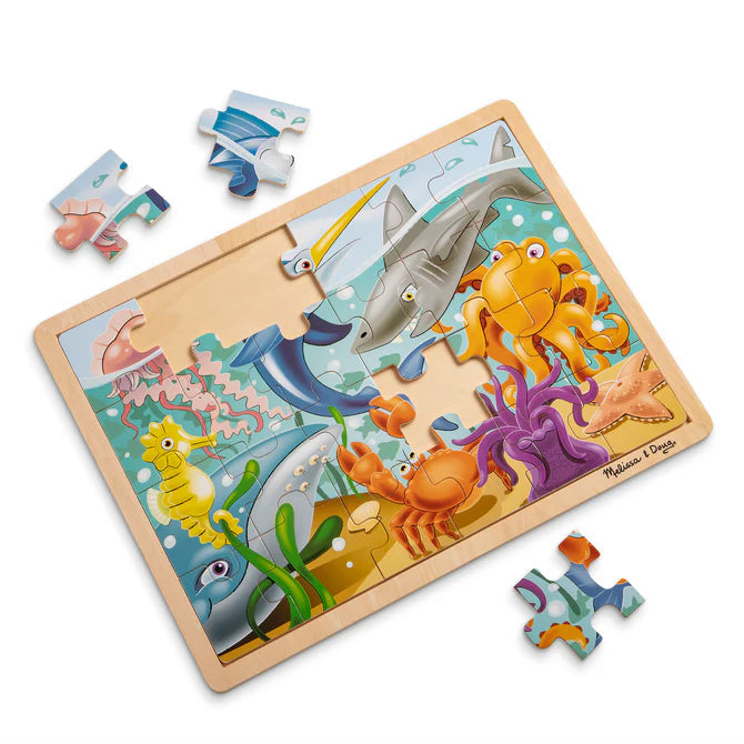 Melissa & Doug Wooden Jigsaw Puzzle - Under the Sea (24 Pieces)-MELISSA & DOUG-Little Giant Kidz