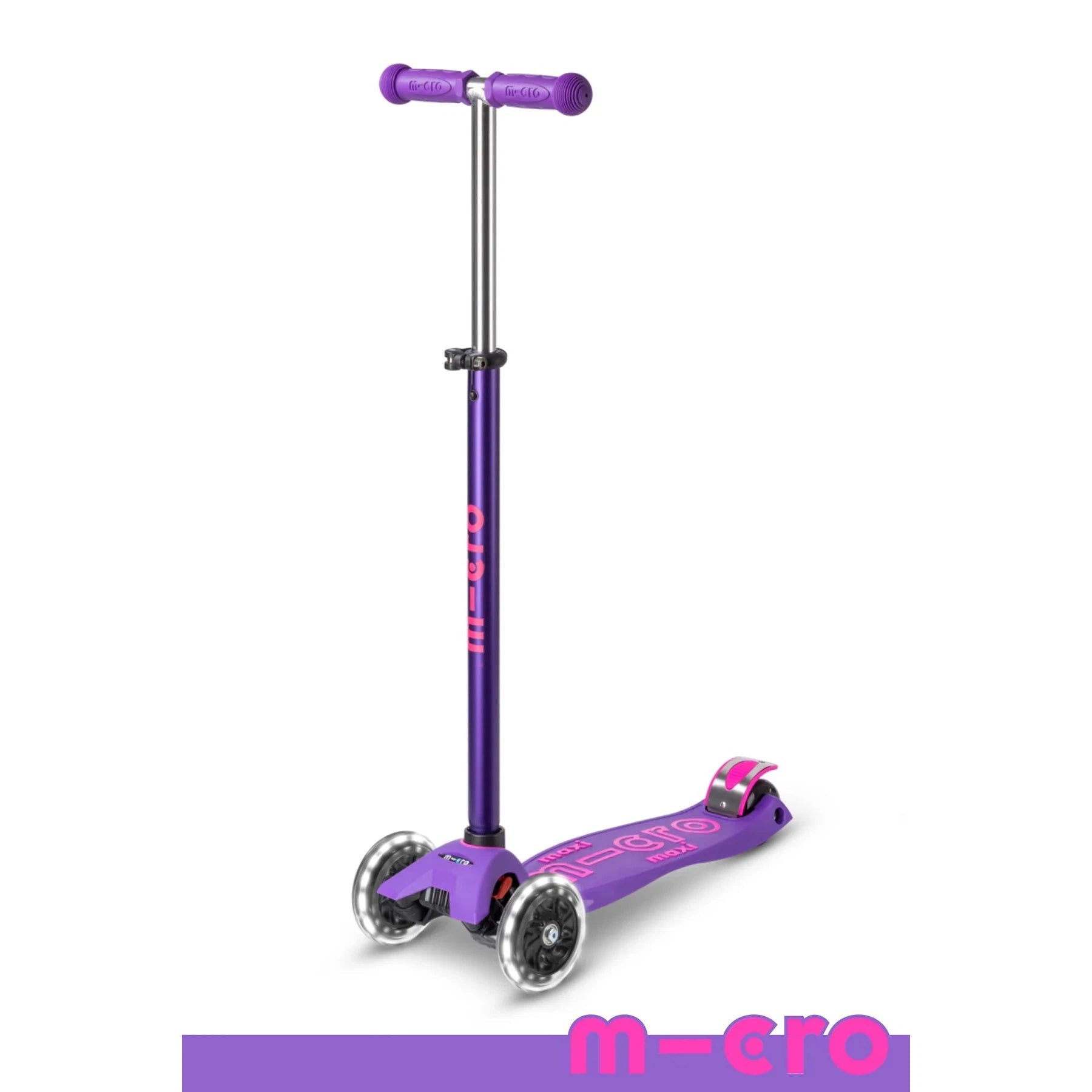 Micro Maxi Deluxe LED Scooter - Purple-MICRO KICKBOARD-Little Giant Kidz