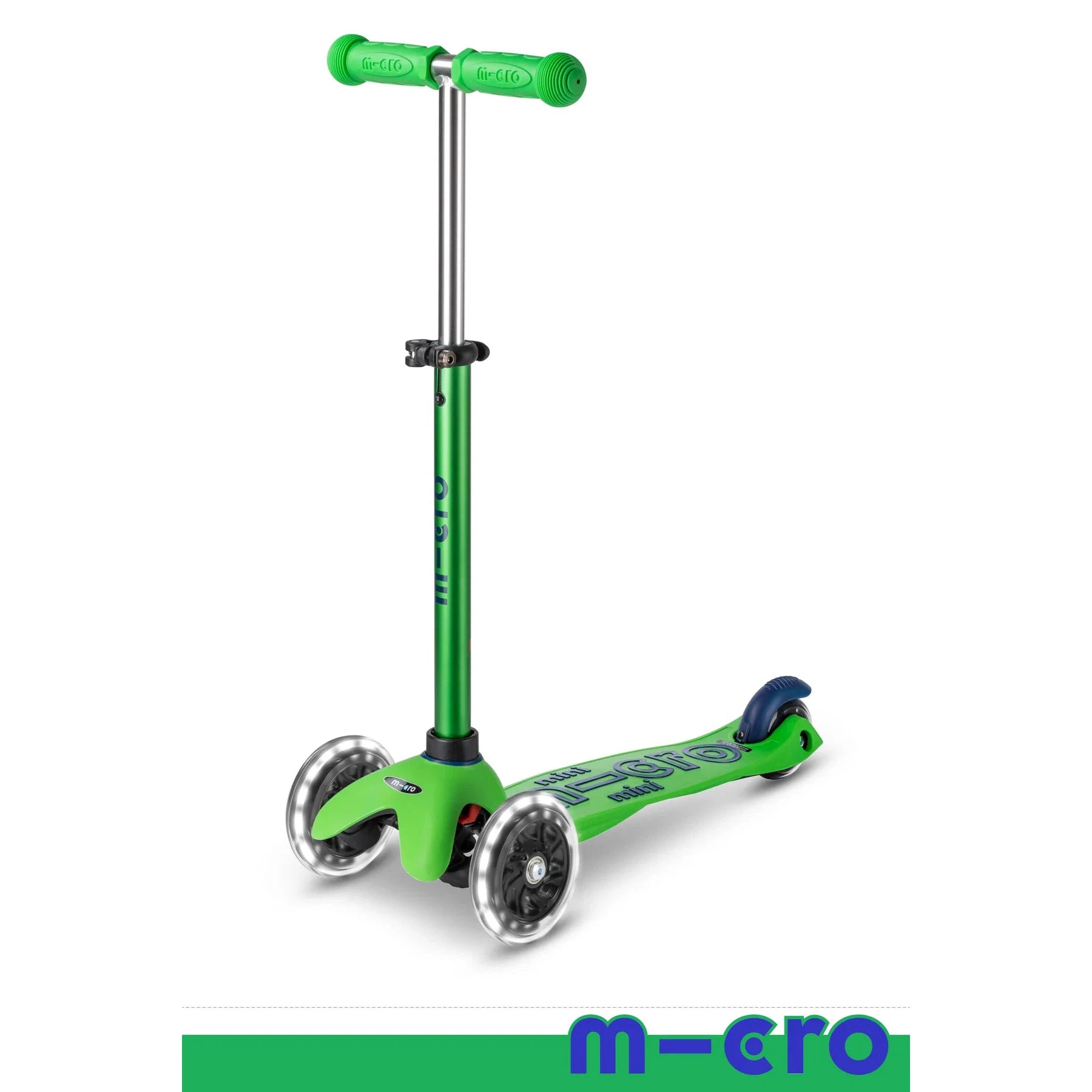 Micro Mini Deluxe LED Scooter - Green/Blue-MICRO KICKBOARD-Little Giant Kidz